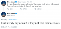 Elon Musk敦促DogeCoin Whales倾倒他们的硬币 - 乃至提